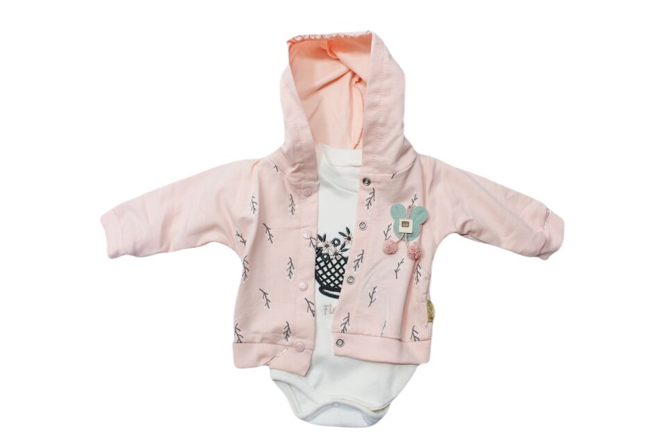 Alcan Avm Kız Çocuk Açık Pembe Kapışonlu Zıbınlıklı Alt Üst Takım