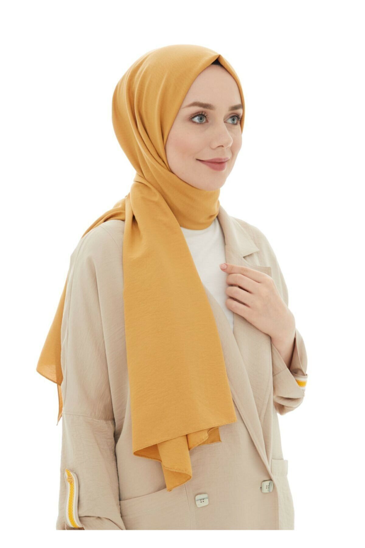 Kadın Sarı Pamuk Cazz Şal