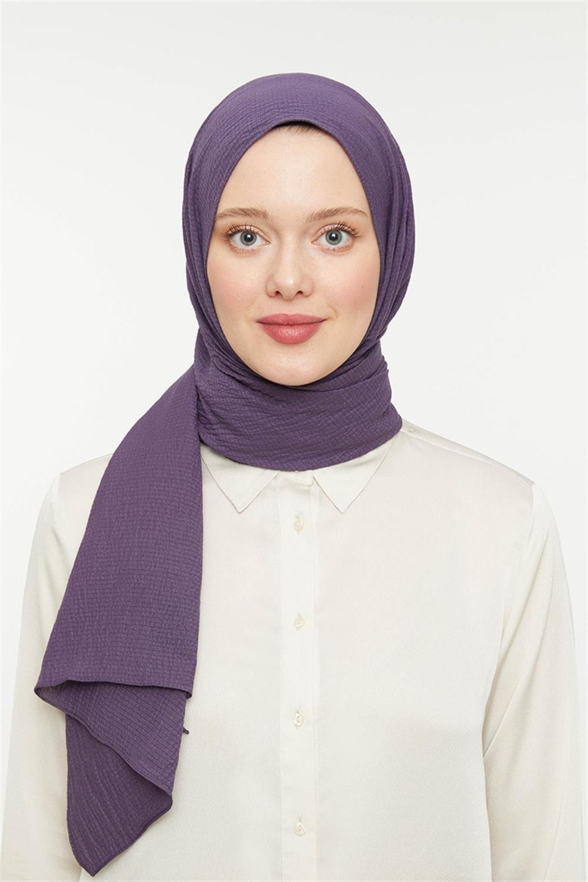 Koyu Mor Naturel Cazz Şal TYC00853835543