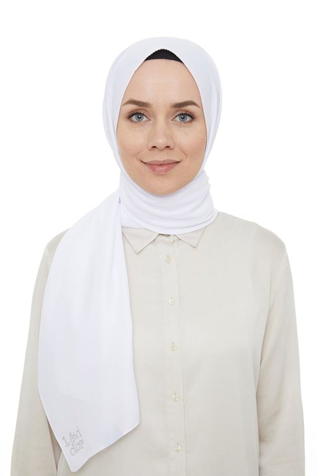 Beyaz Platinum Abiye Şal - 0002c010