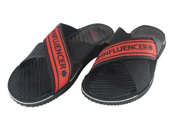 Gezer Siyah Kırmızı Çizgili Banyo Bahçe Erkek Terliği GT1YMN.12414