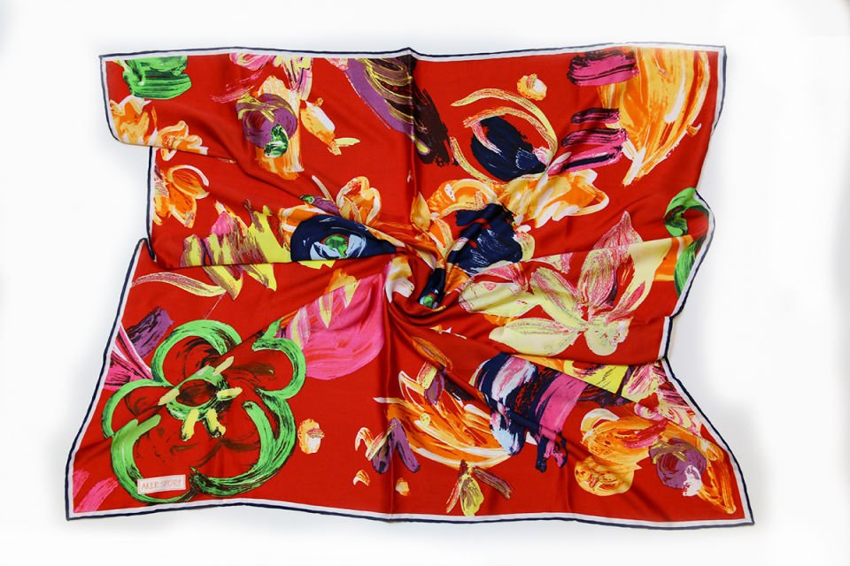 Alcan Avm AKER Kırmızı Desenli Eşarp 9692580128886