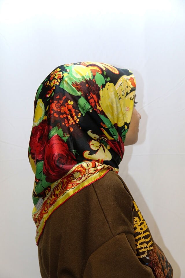 Alcan Avm AKER Sarı Siyah Desenli Eşarp