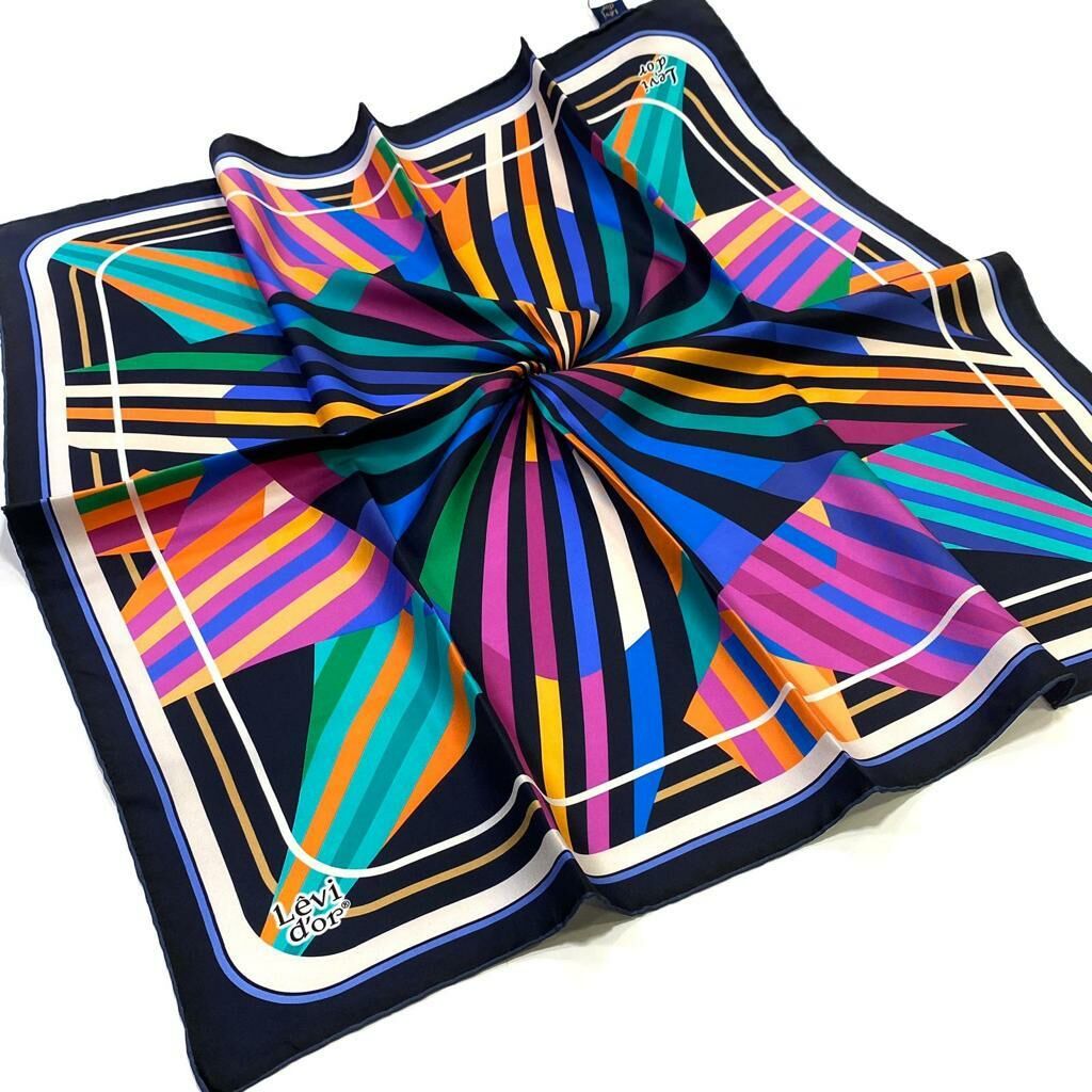 Levidor Renkli, Yıldız Desenli İpek Eşarp 8689058355765