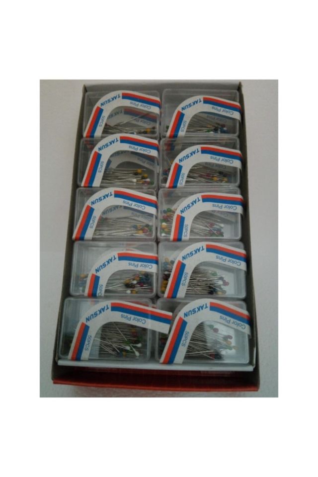 Siyah -renkli-gri-beyaz Başlı Toplu Iğne 1000 Adet