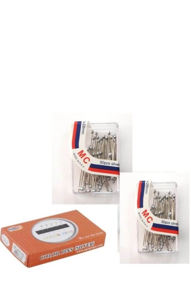 Siyah -renkli-gri-beyaz Başlı Toplu Iğne 1000 Adet