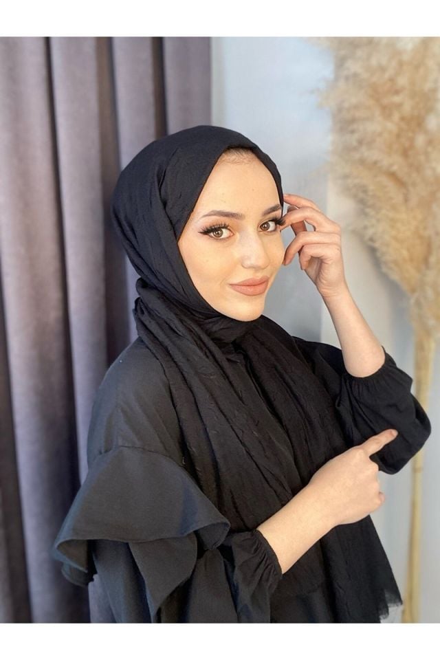 Alcanavm Bambu Kraş Şal Siyah