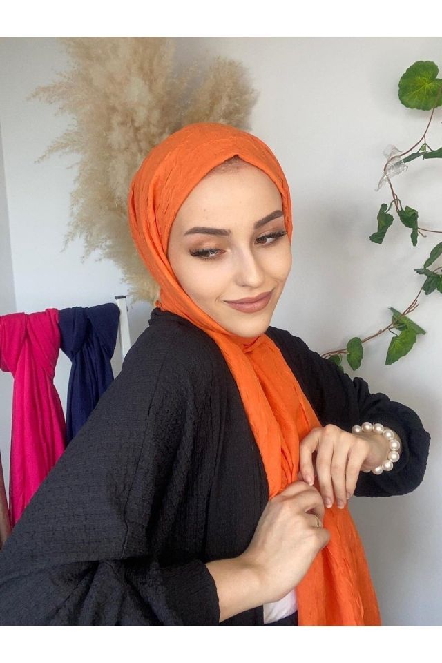 AlcanAvm Bambu Kraş Şal Turuncu