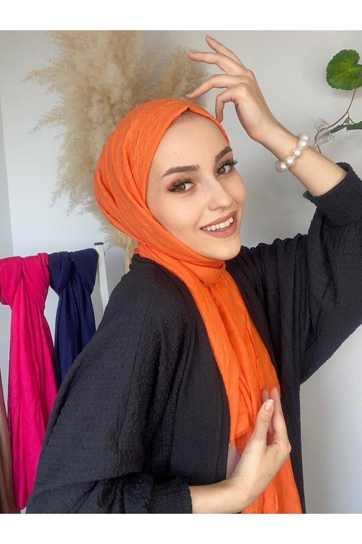 AlcanAvm Bambu Kraş Şal Turuncu