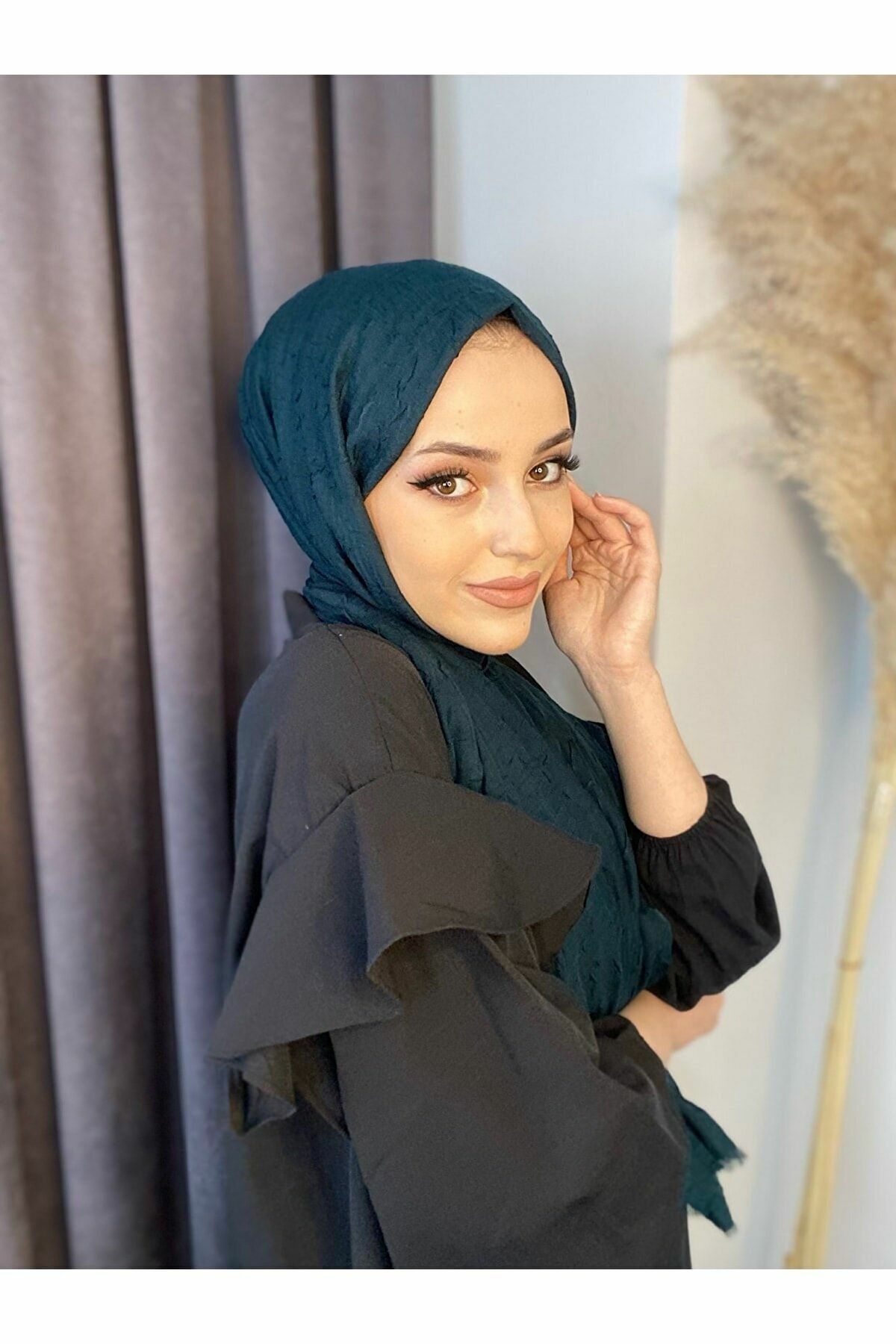 AlcanAvm Bambu Kraş Şal Petrol Rengi