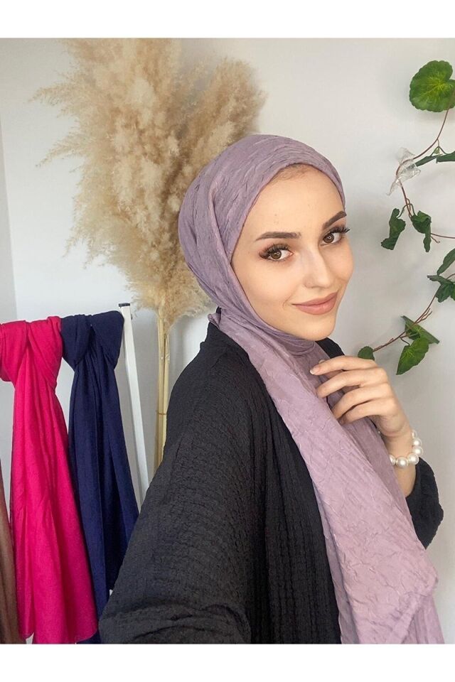 AlcanAvmBambu Kraş Şal Koyu Lila