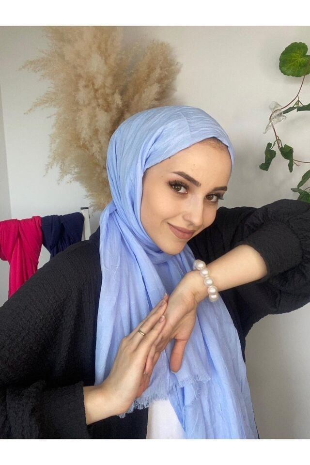 AlcanAvm Bambu Kraş Şal Bebe Mavisi