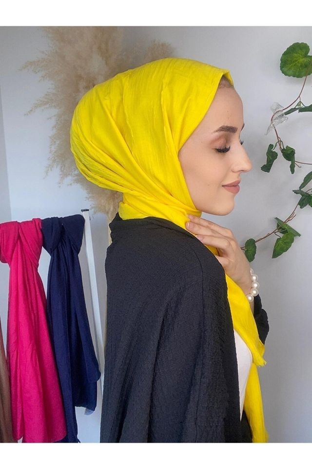 AlcanAvm Bambu Kraş Şal Sarı