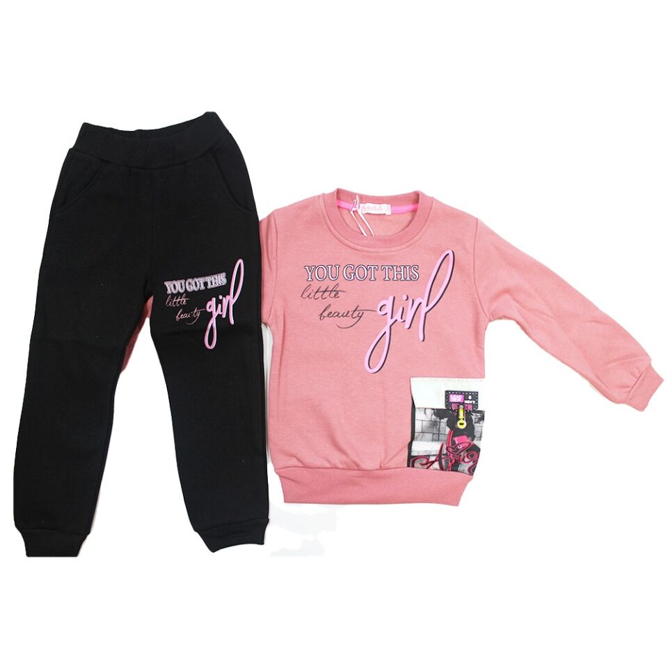 Alcanavm Esila Üç İplik Şardonlu Pembe Takım