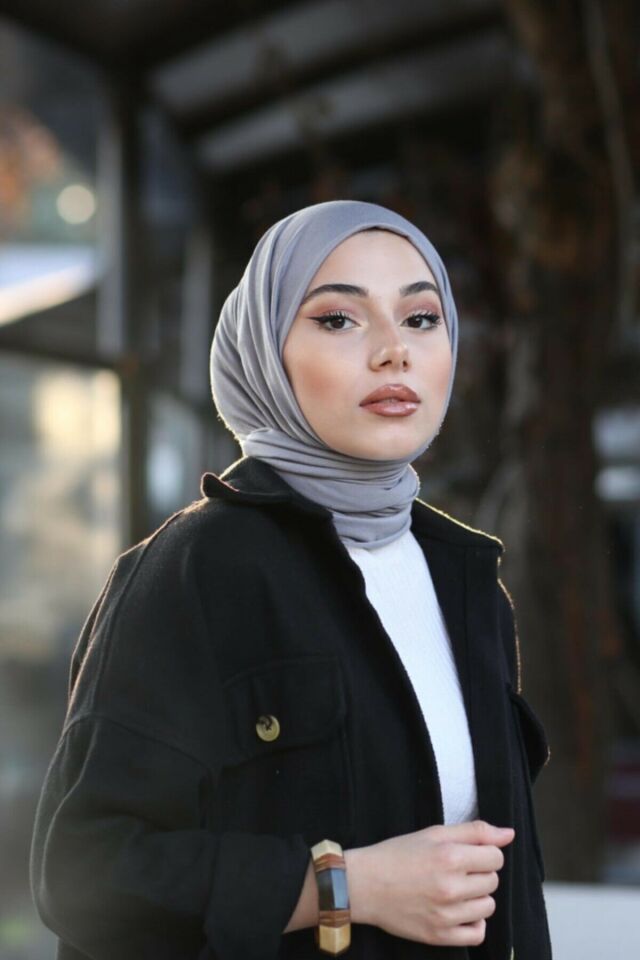 Tesettür Penye Şal -lacivert Rengi - Iç Göstermez, Terletmez, Kolay Kullanım, Ultra Konforlu 9003-muk(1036)