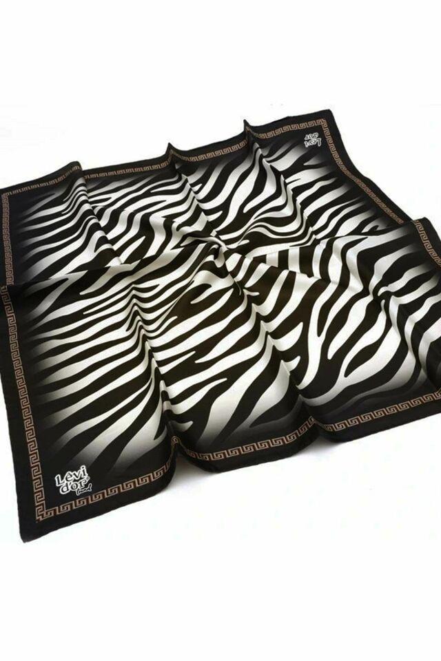 Yeni Sezon Zebra Desen Trend Polyester 90x90 Twill (TİVİL) Eşarp Modeli Tesettür Nağme Ldt14