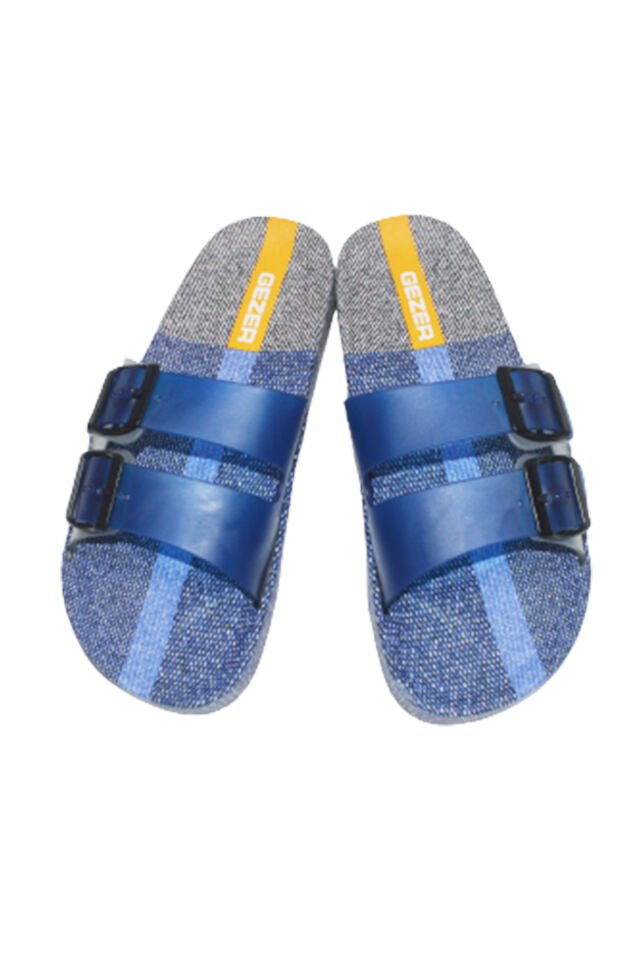 Gezer Mavi Gri Erkek Terlik