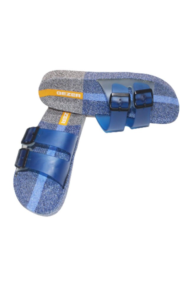 Gezer Mavi Gri Erkek Terlik